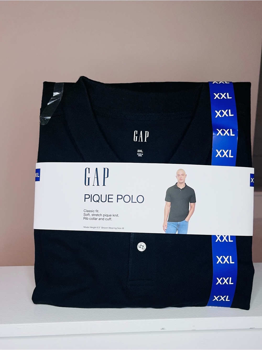 GAP Men’s Pique Polo Shirt - Black